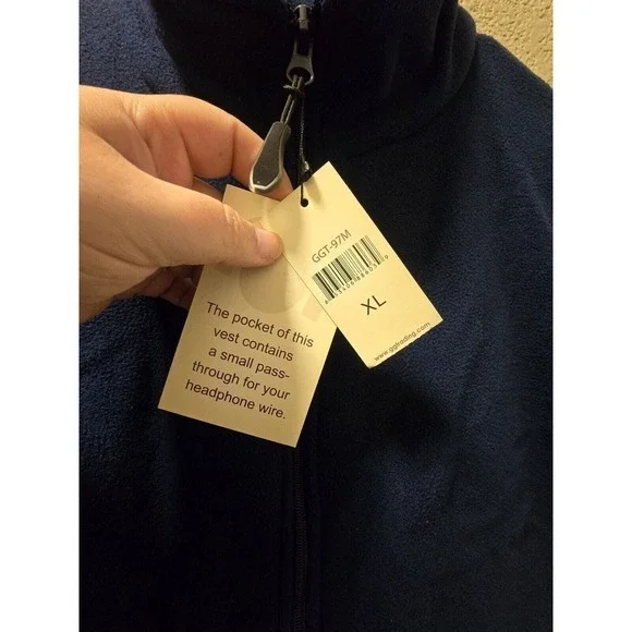 NWT Mens Young USA Fleece Zip Up Vest Blue Size XL - Picture 3 of 7